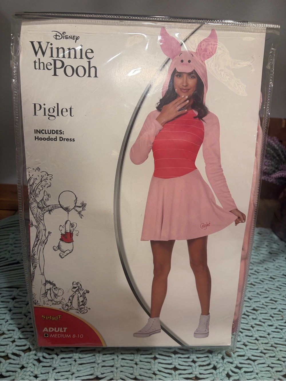 Disney Piglet Hooded Costume - Spirit Halloween - NEW - medium adult
